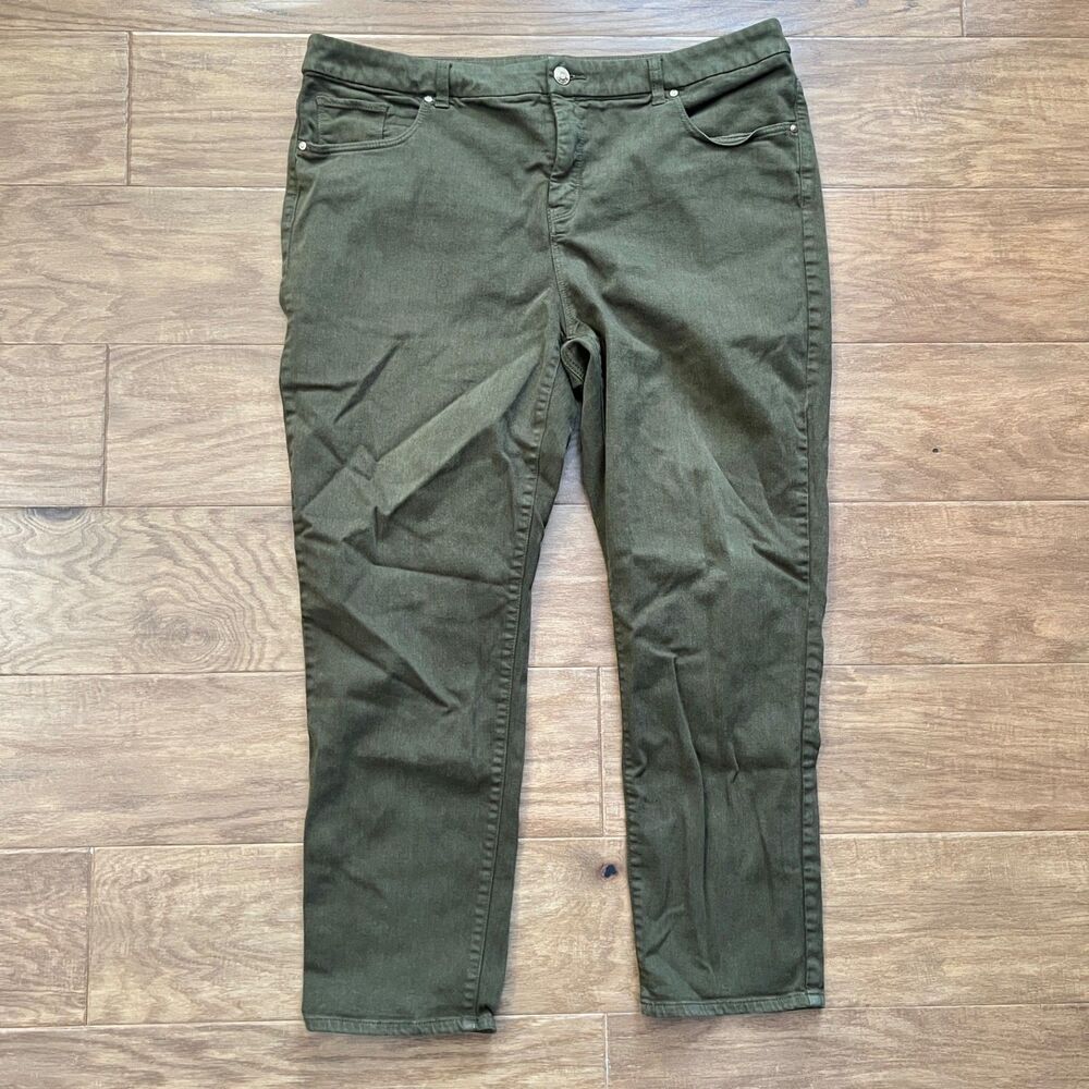Chico's the So Slimming Girlfriend Ankle Jeans Size 3 (16) Green